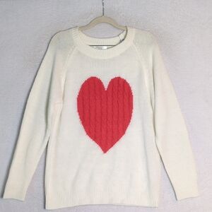 Sign Here‎ Womens Heart Knit Preppy Sweater Size S